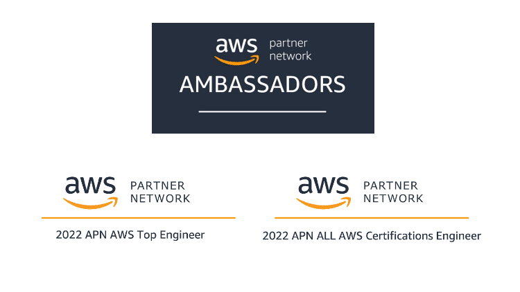 AWS Partner Network (APN) 「APN Ambassadors」「2022 APN AWS Top Engineer」「2022 APN ALL AWS Certifications Engineer」