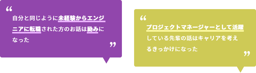 メンティ（新入社員）からの声>