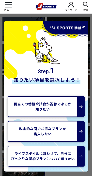 株式会社ジェイ・スポーツ画面イメージ